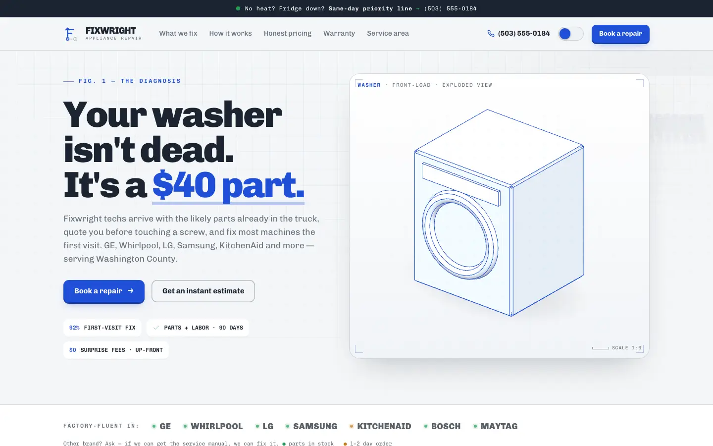 Fixwright — Landing (design)