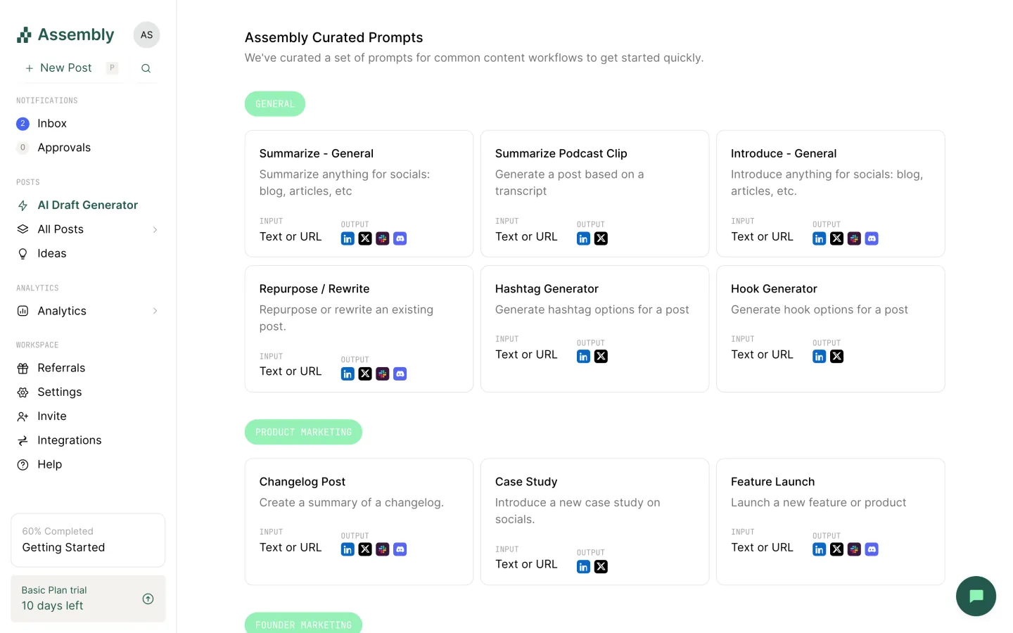 Assembly — AI Draft Generator — the curated prompts