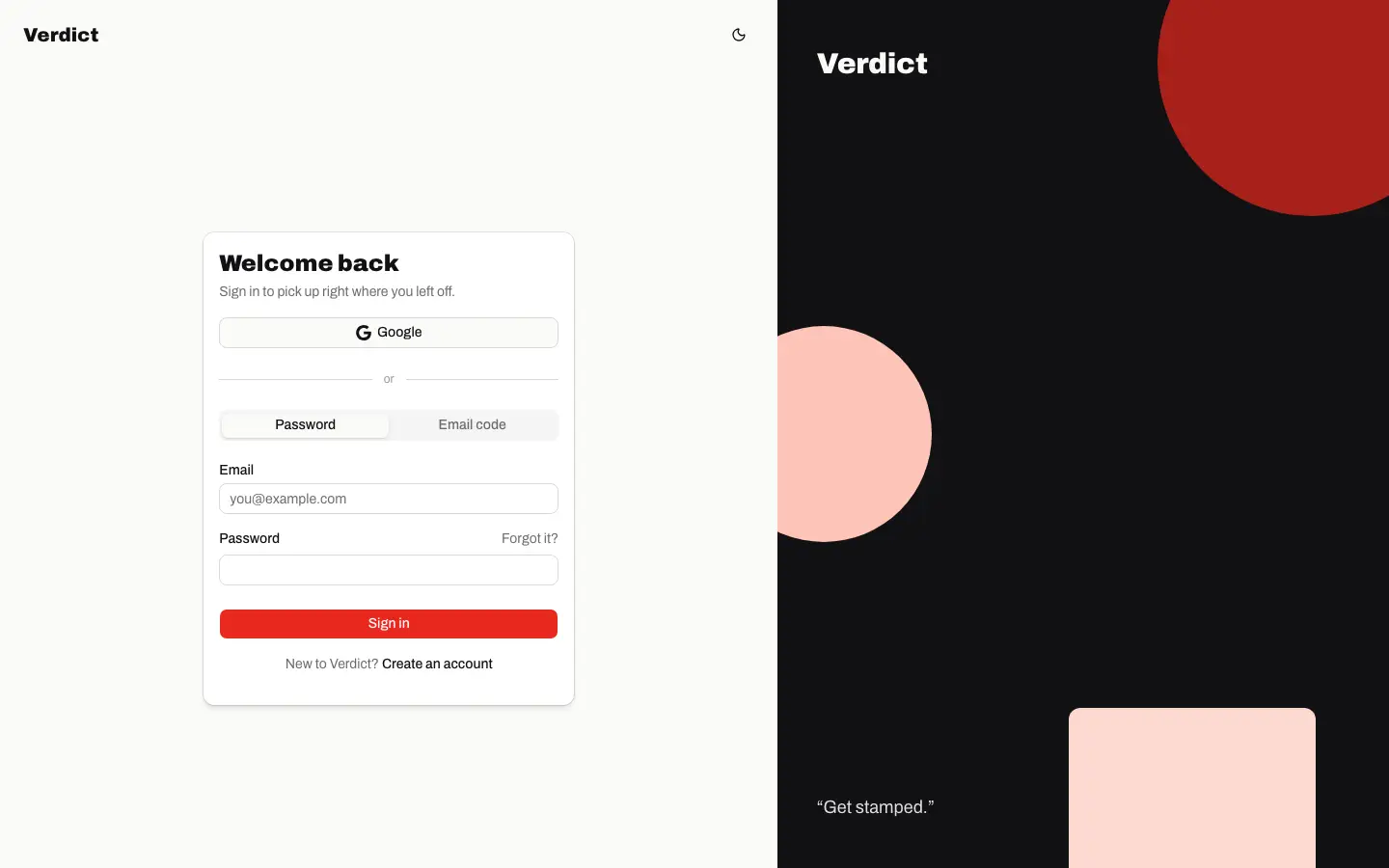 Verdict — Sign in