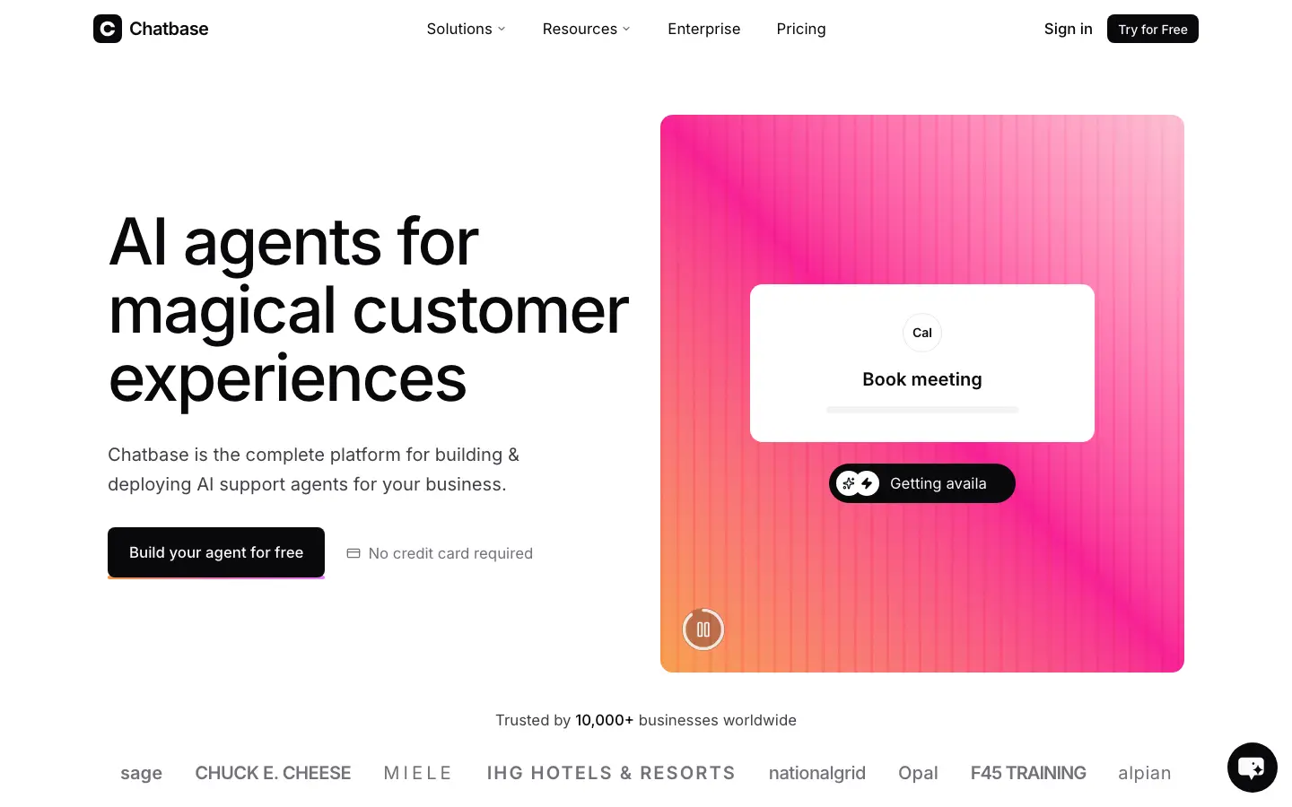 Chatbase — Landing page