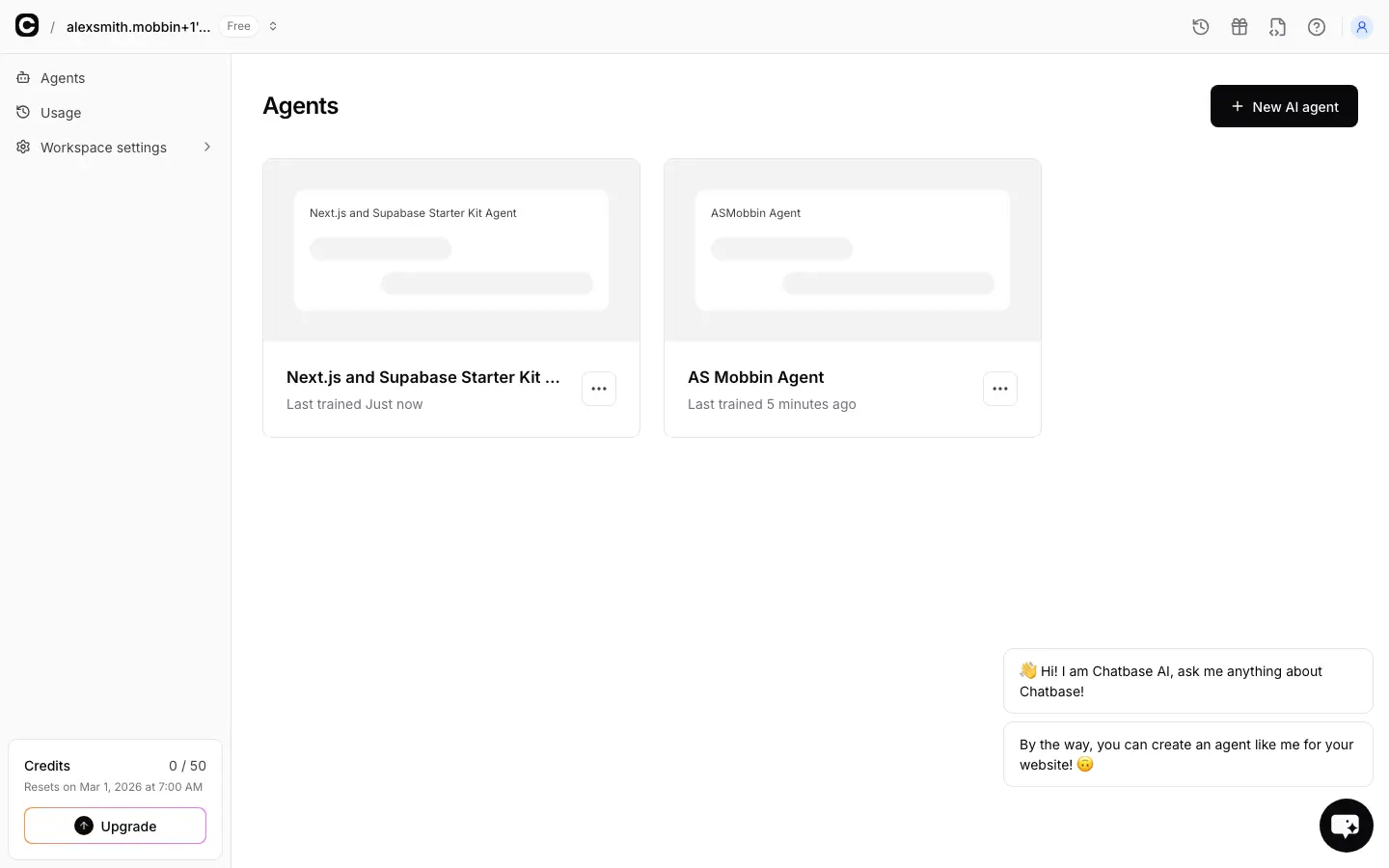 Chatbase — Dashboard