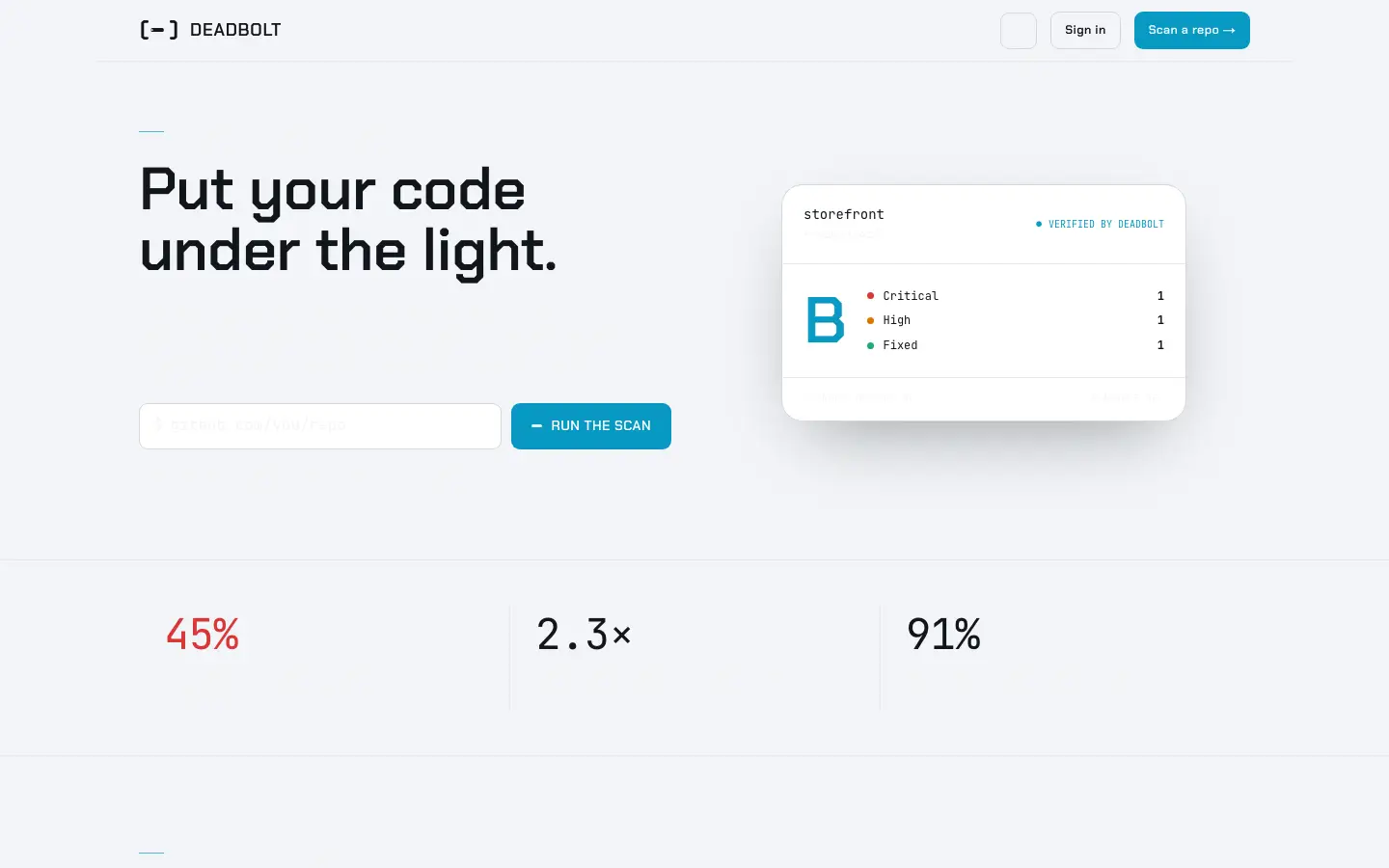 Deadbolt — Landing page