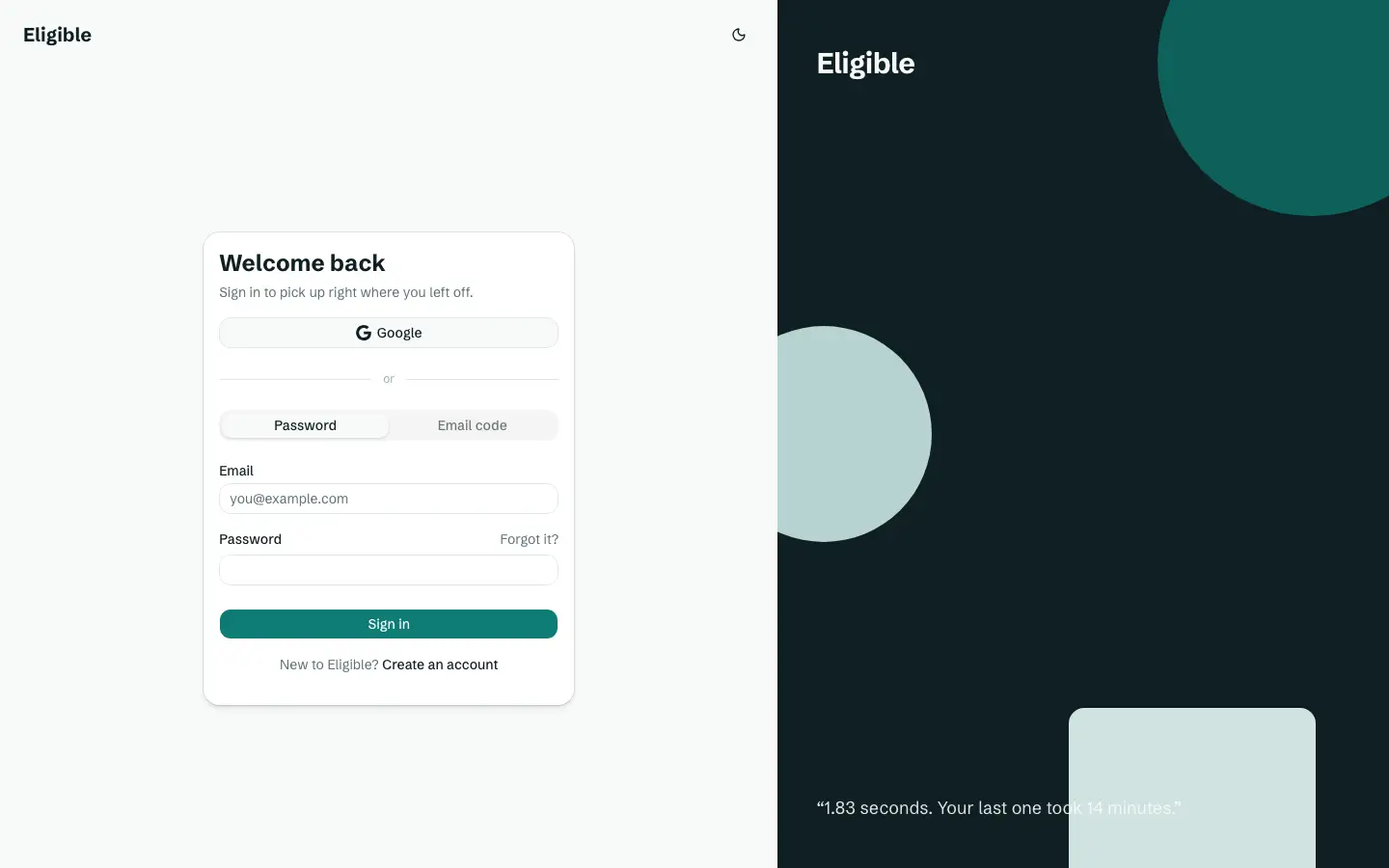 Eligible — Sign in