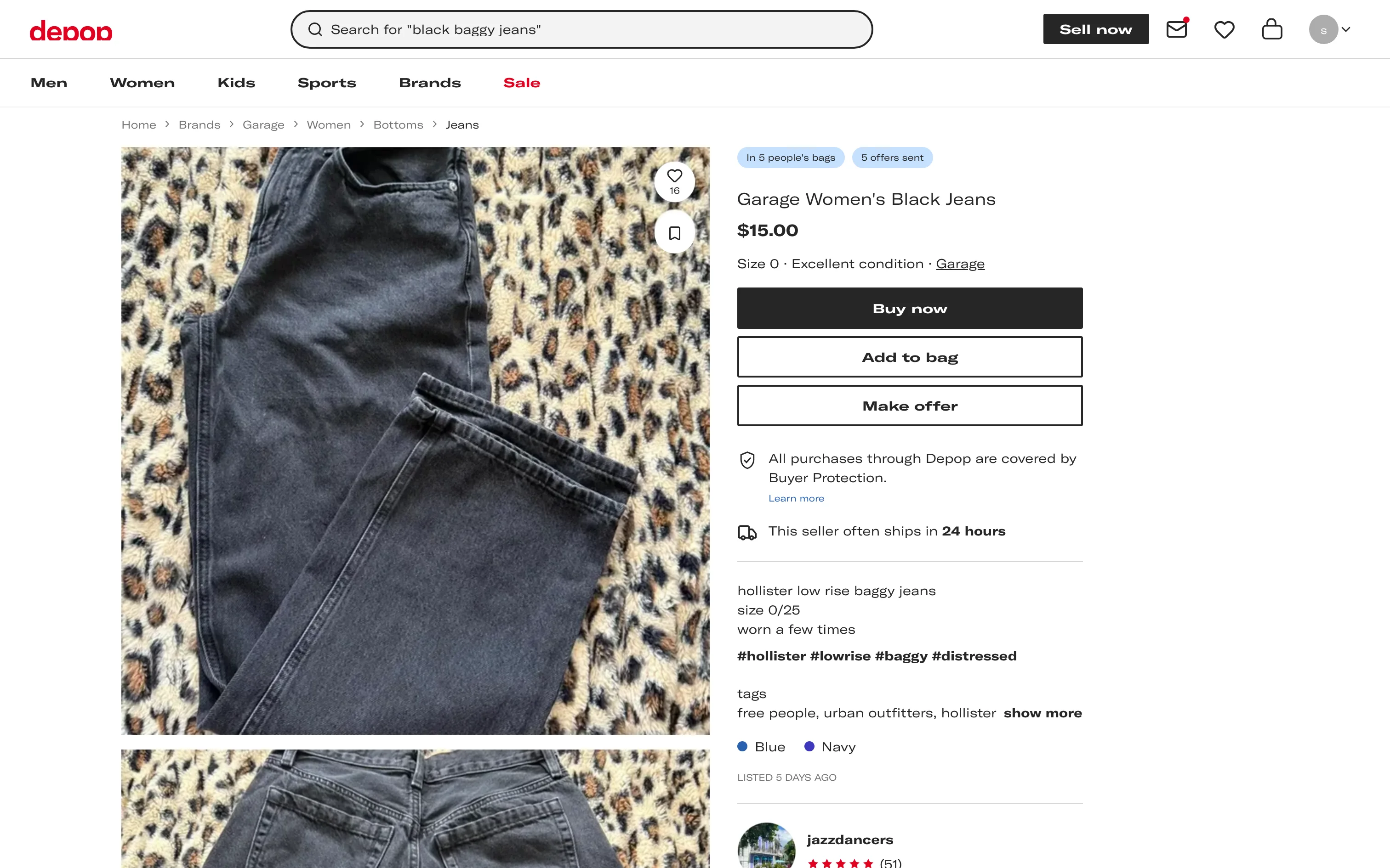 Depop — Product page — photos, offers and seller reviews