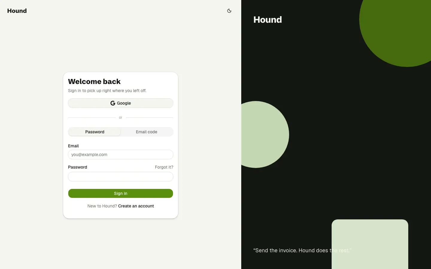 Hound — Sign in
