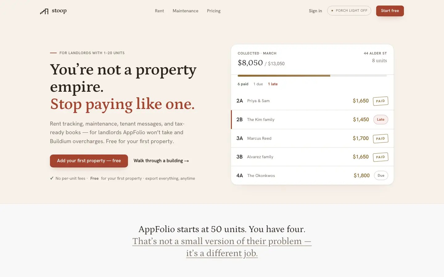 Stoop — Landing page