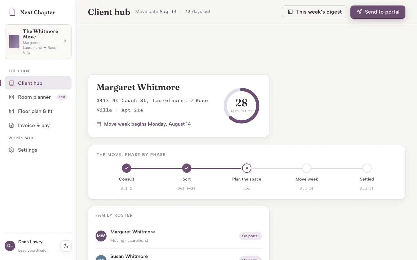 Next Chapter — Dashboard (design)