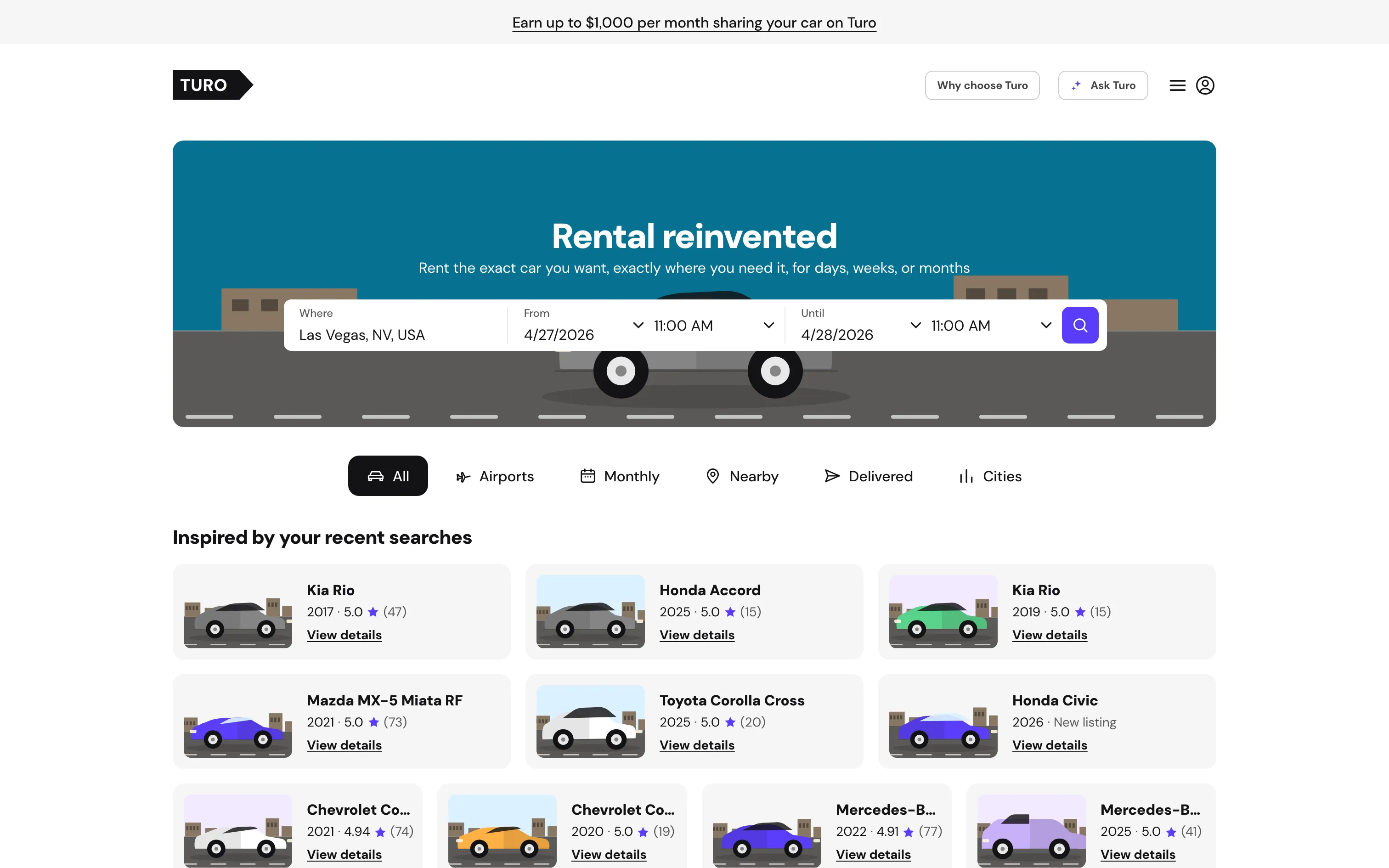 Turo — Landing page