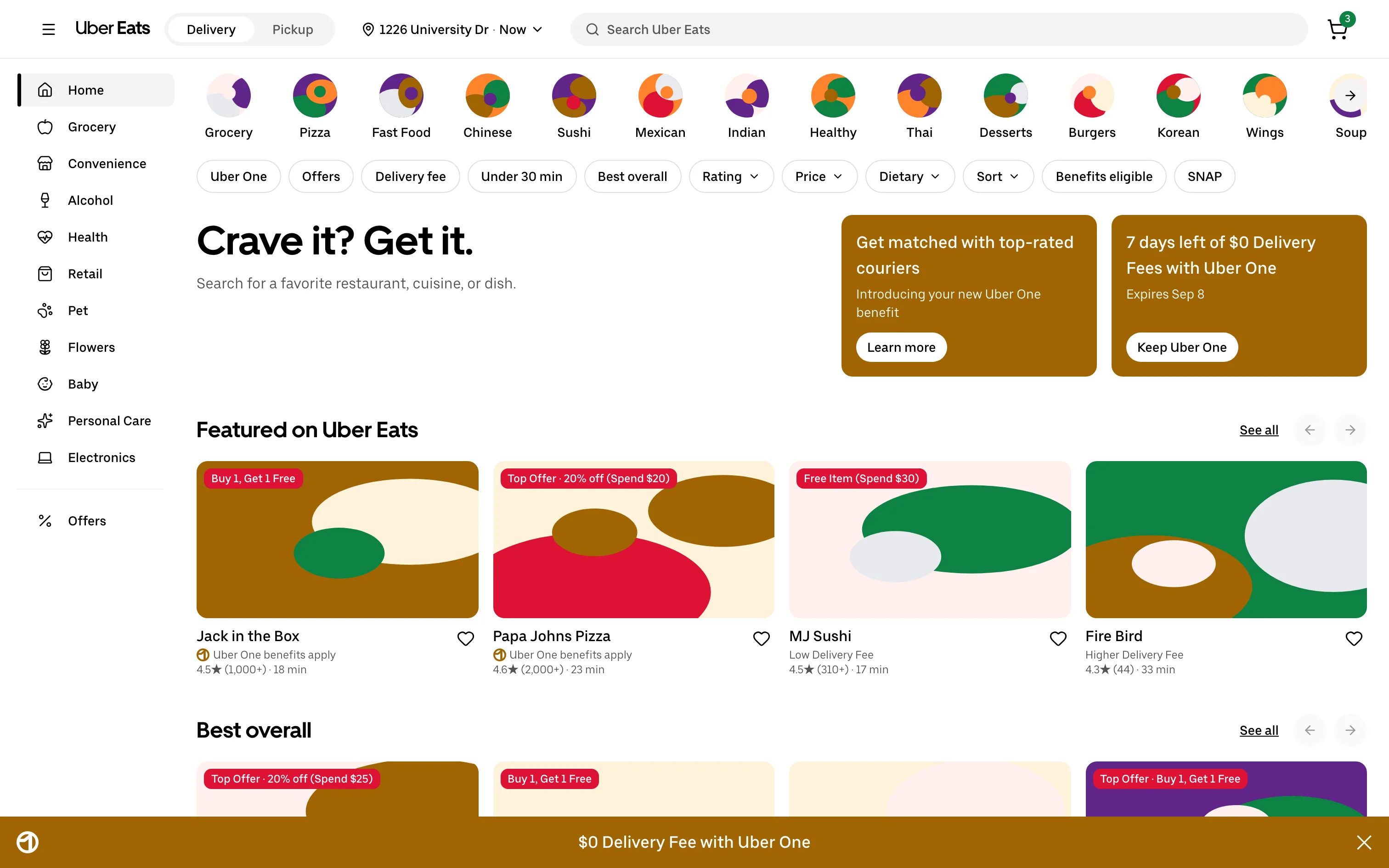 Uber Eats — Feed — restaurants, groceries and offers